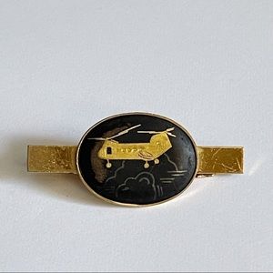 Rare Vintage Anika Japan Helicopter Unique Tie Clip Military